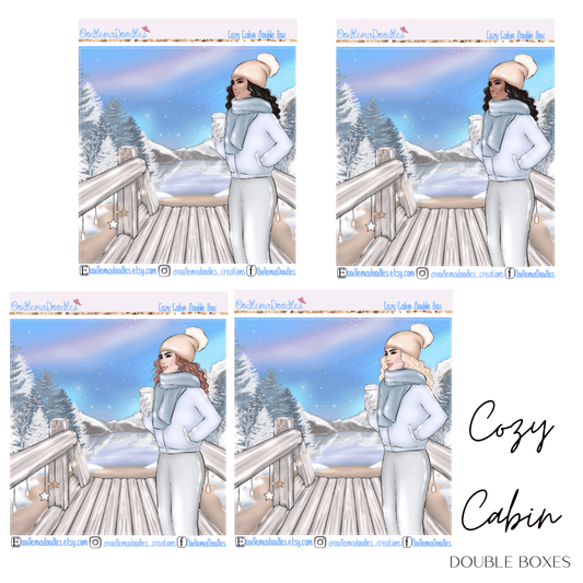 Cozy Cabin Decorative Double Box Sticker - oodlemadoodles