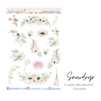 Snowdrop Floral Decorative Stickers