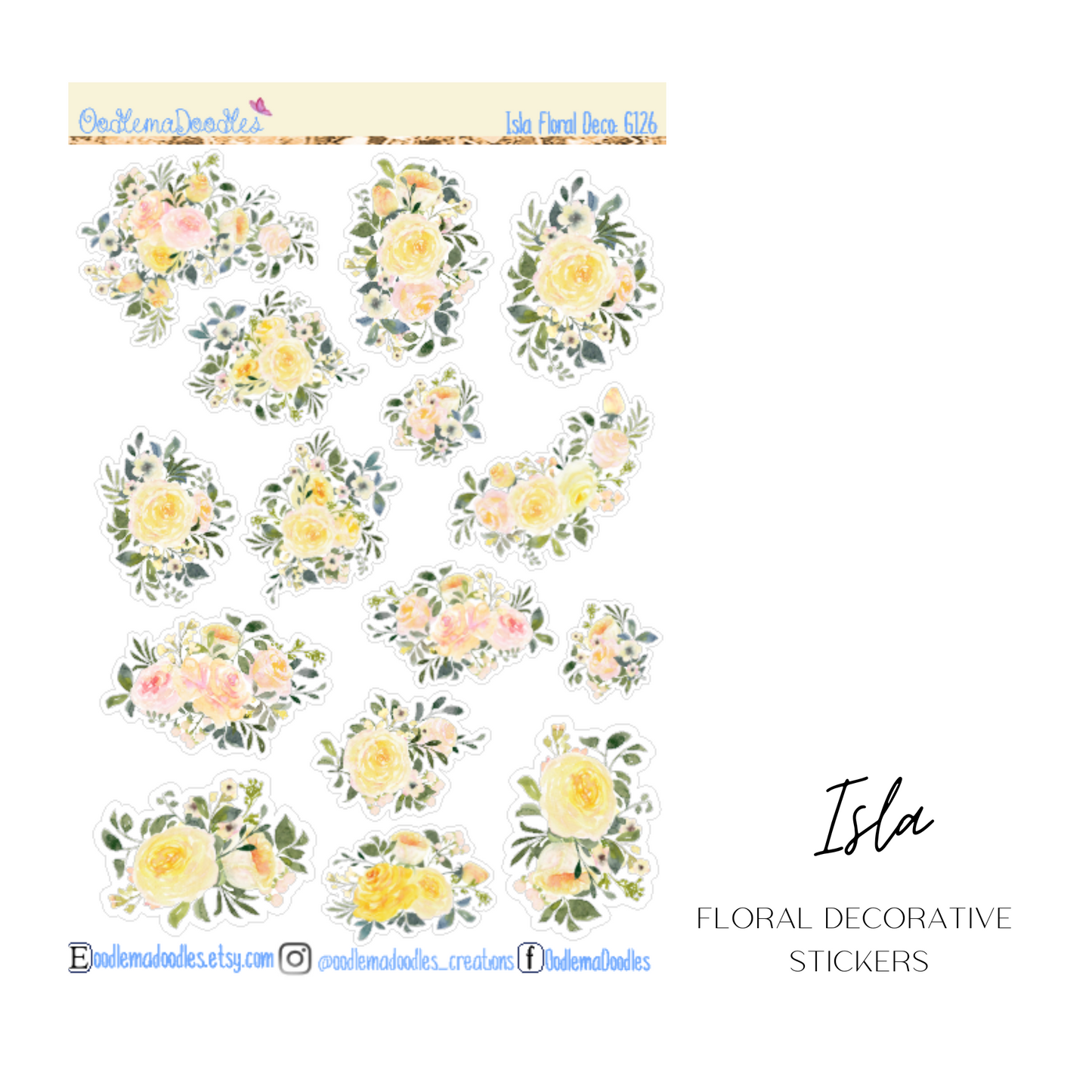 Isla Floral Decorative Stickers