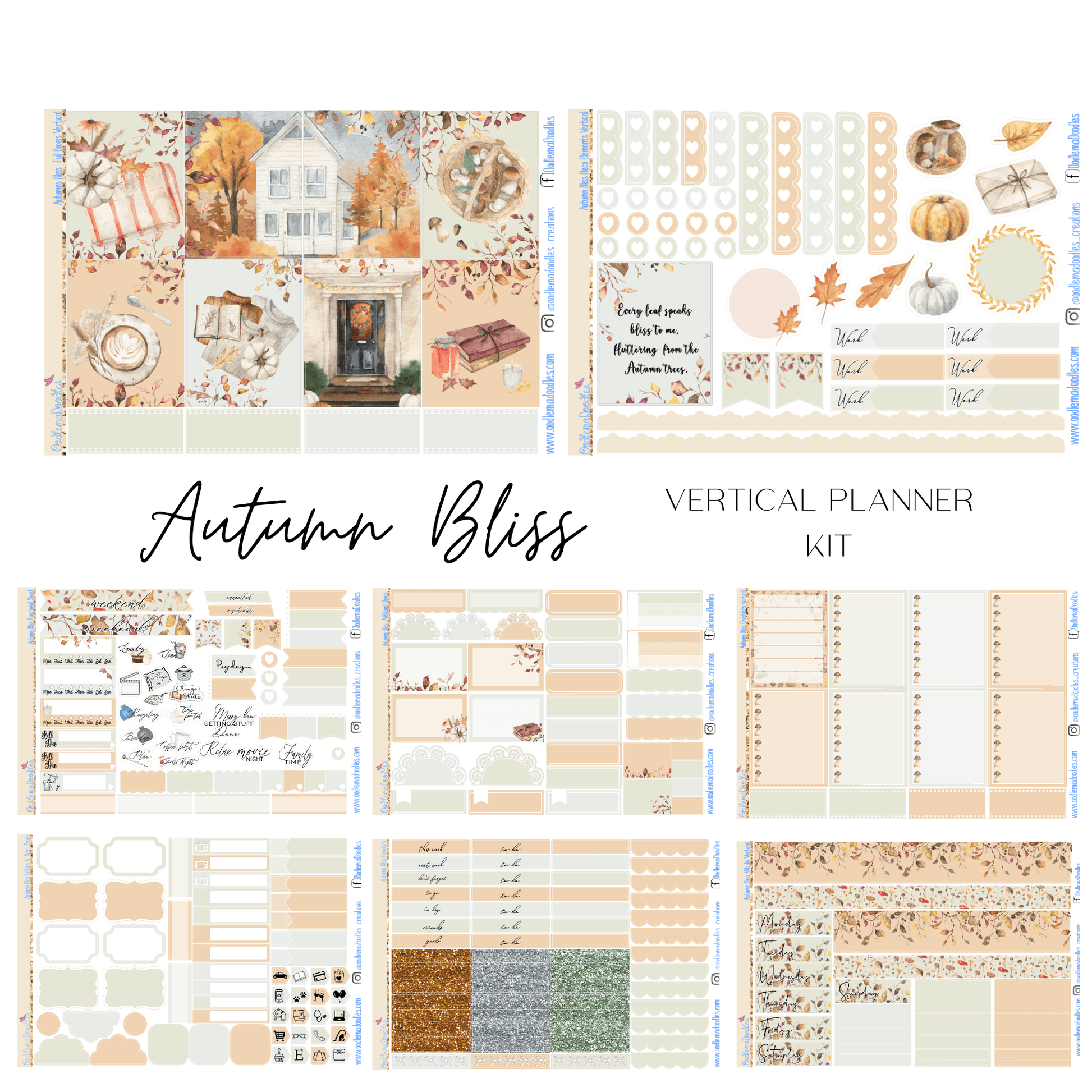 Autumn Bliss Vertical Weekly - oodlemadoodles