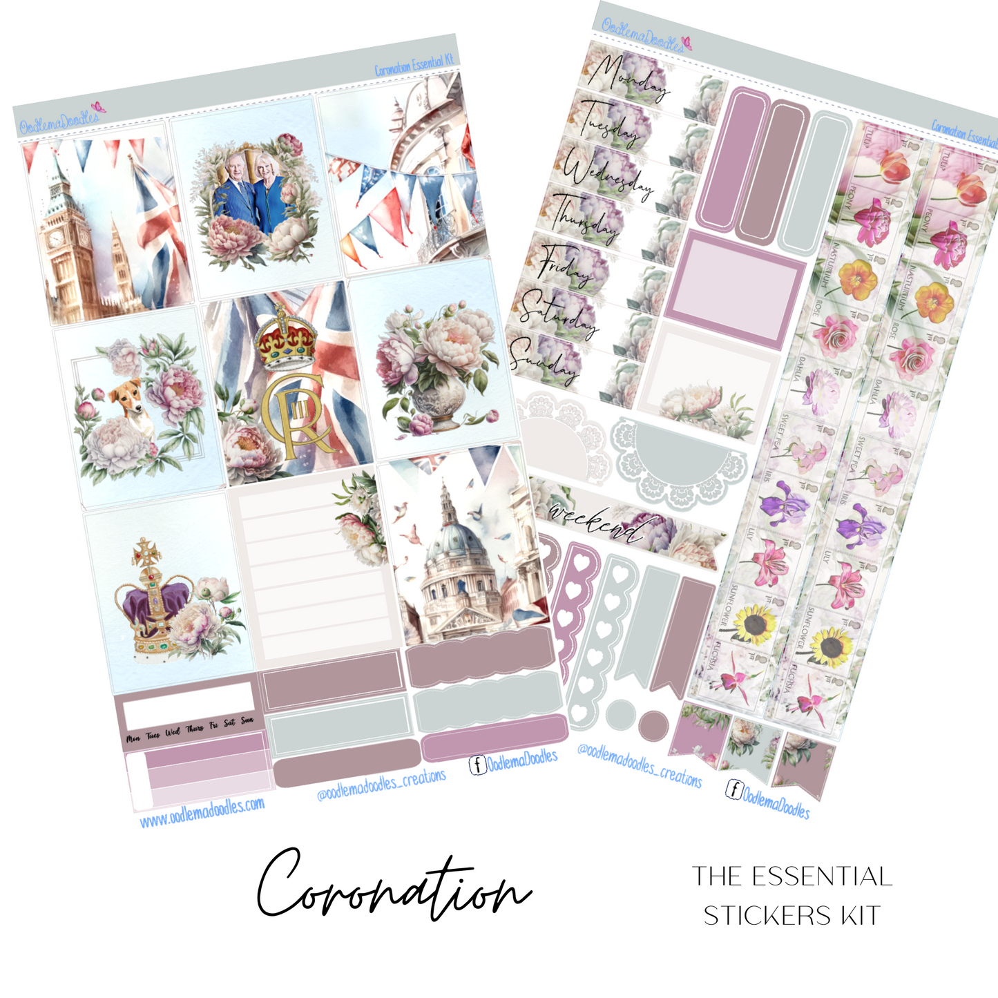 Coronation Essential Planner Sticker Kit