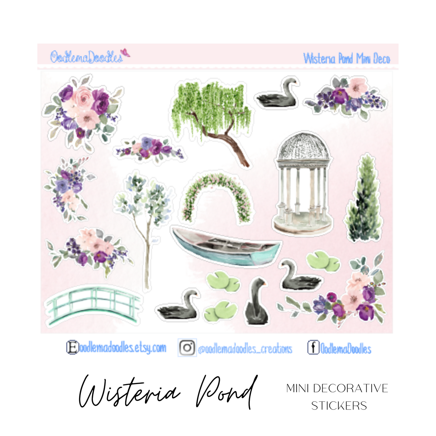 Wisteria Pond Mini Decorative Stickers