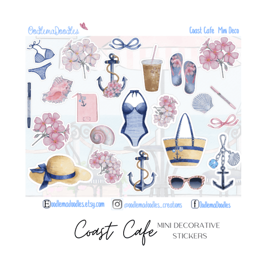 Coast Cafe Mini Decorative Stickers - oodlemadoodles