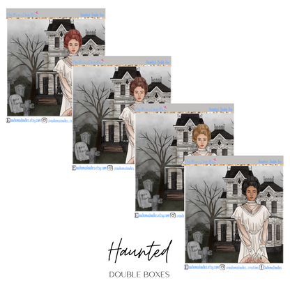 Haunted Decorative Double Box Sticker