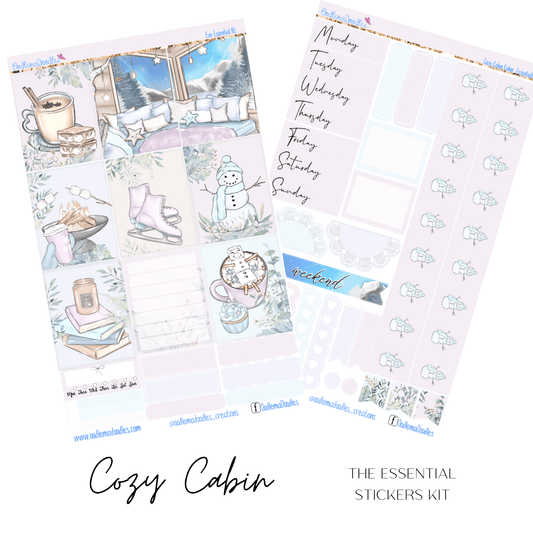 Cozy Cabin Essential Planner Sticker Kit - oodlemadoodles