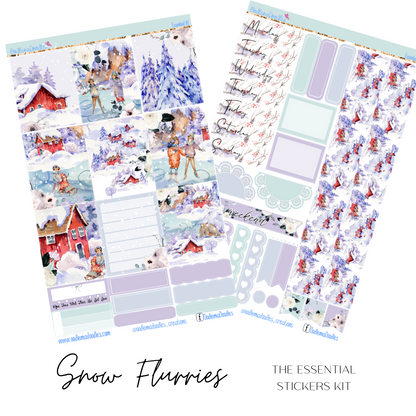 Snow Flurries Essential Planner Sticker Kit