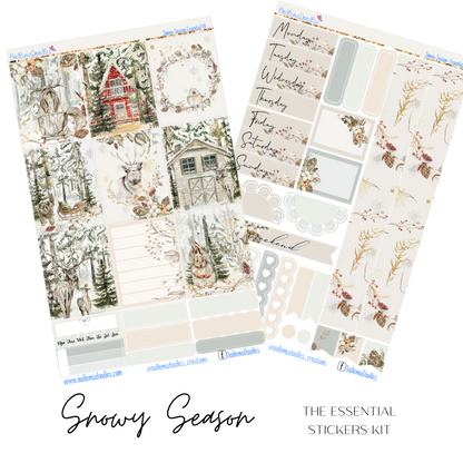 Snowy Season Essential Planner Sticker Kit