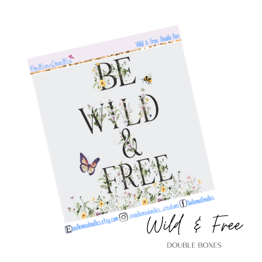 Wild & Free Decorative Double Box Sticker