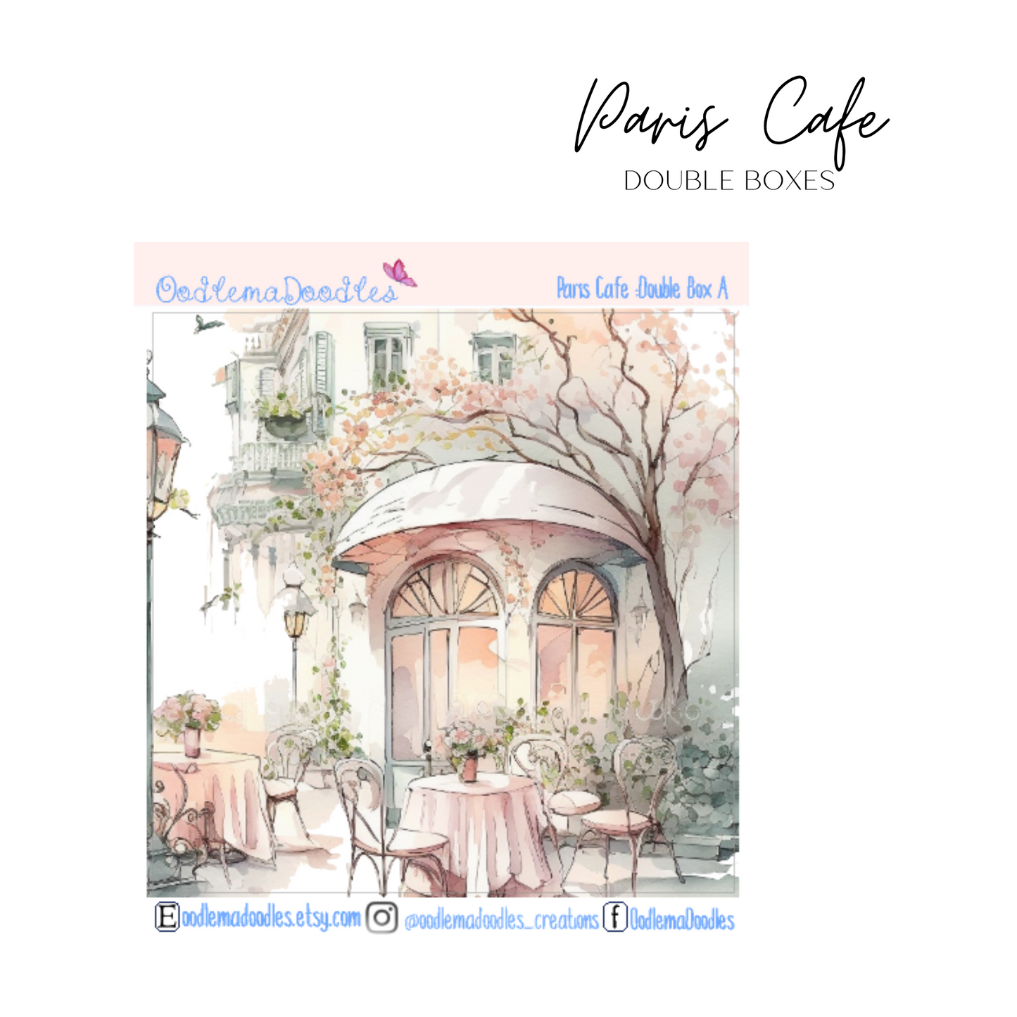 Paris Cafe Decorative Double Box Sticker
