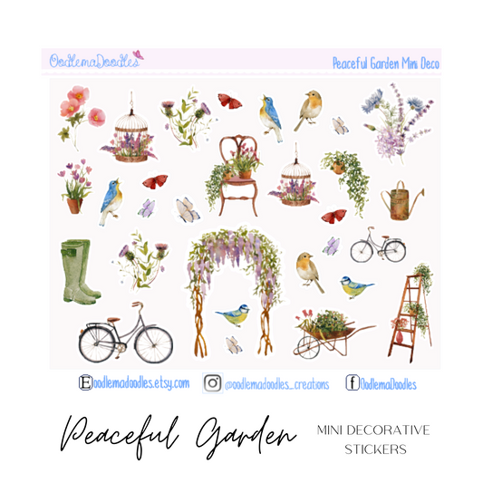 Peaceful Garden Mini Decorative Stickers
