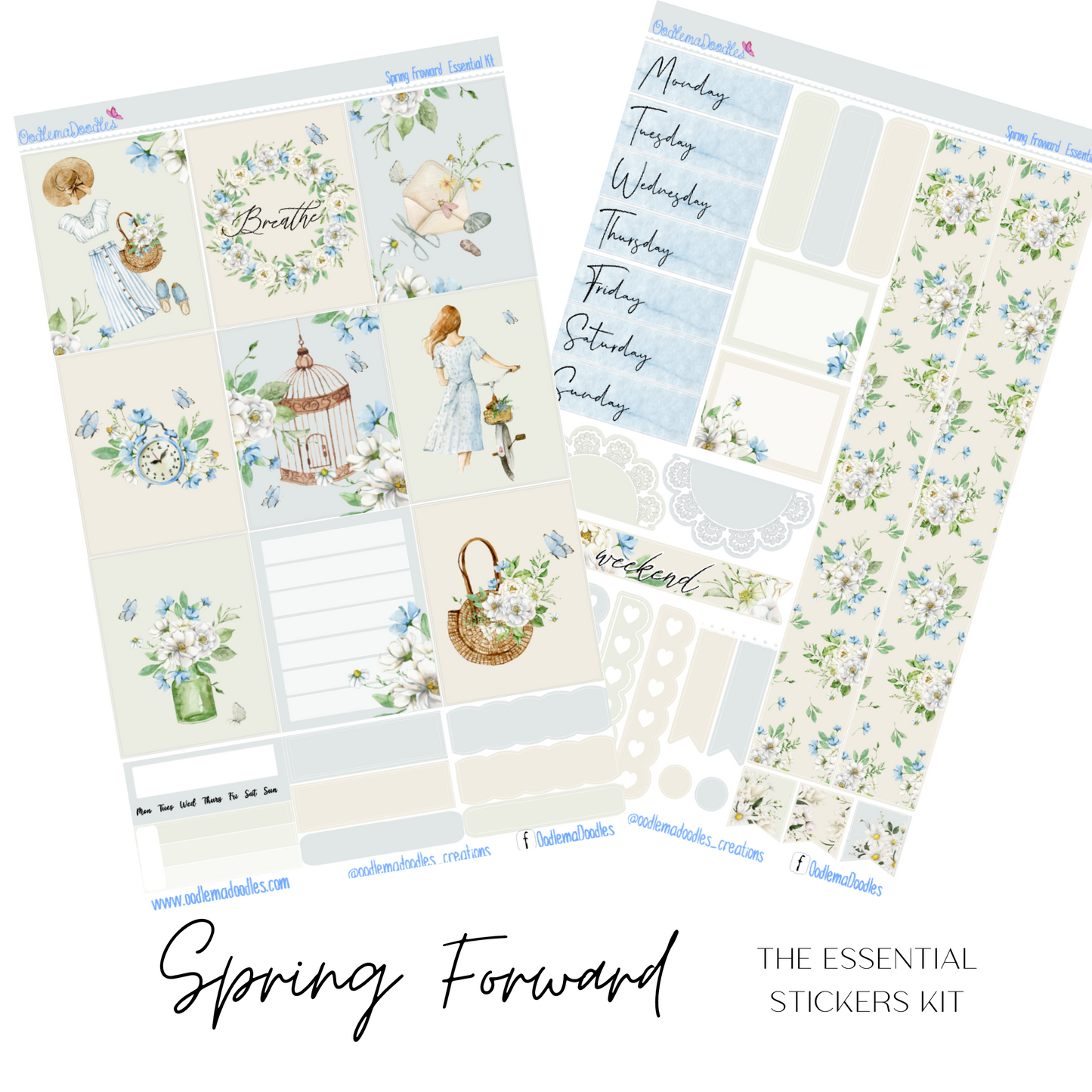 Spring Forward Essential Planner Sticker Kit