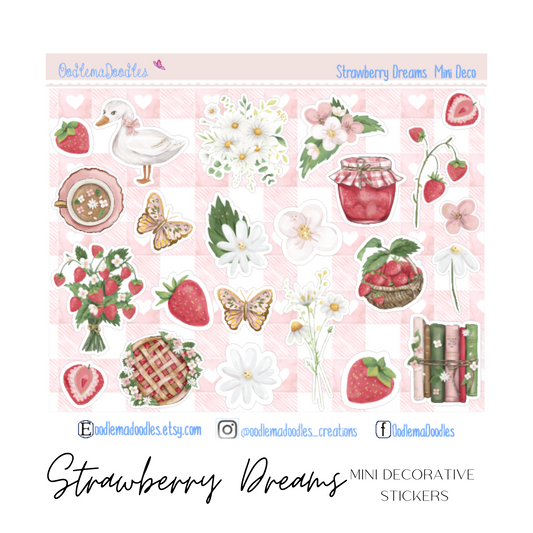 Strawberry Dreams Mini Decorative Stickers