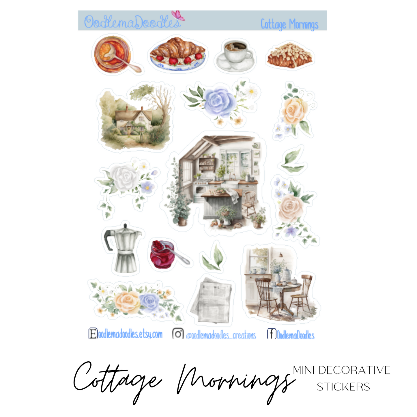 Cottage Mornings Mini Decorative Stickers