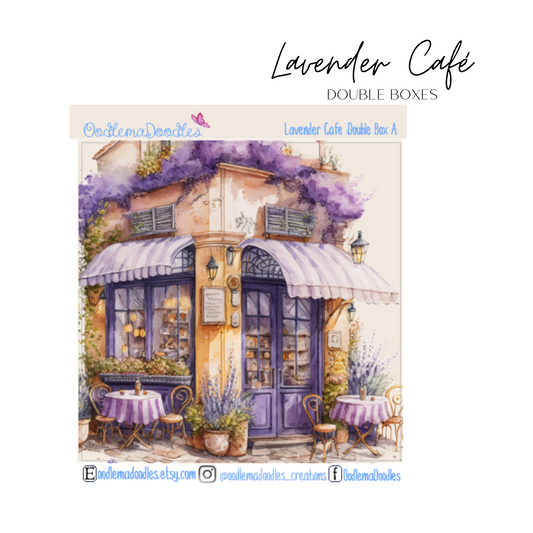 Lavender Cafe Decorative Double Box Sticker