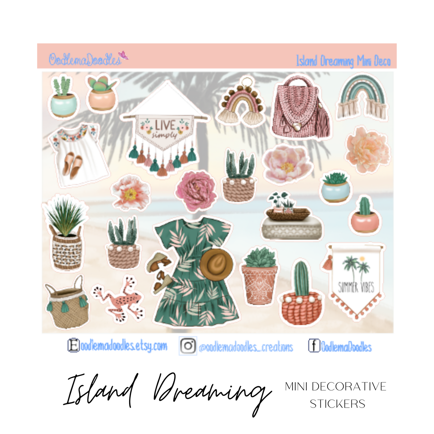Island Dreaming Mini Decorative Stickers