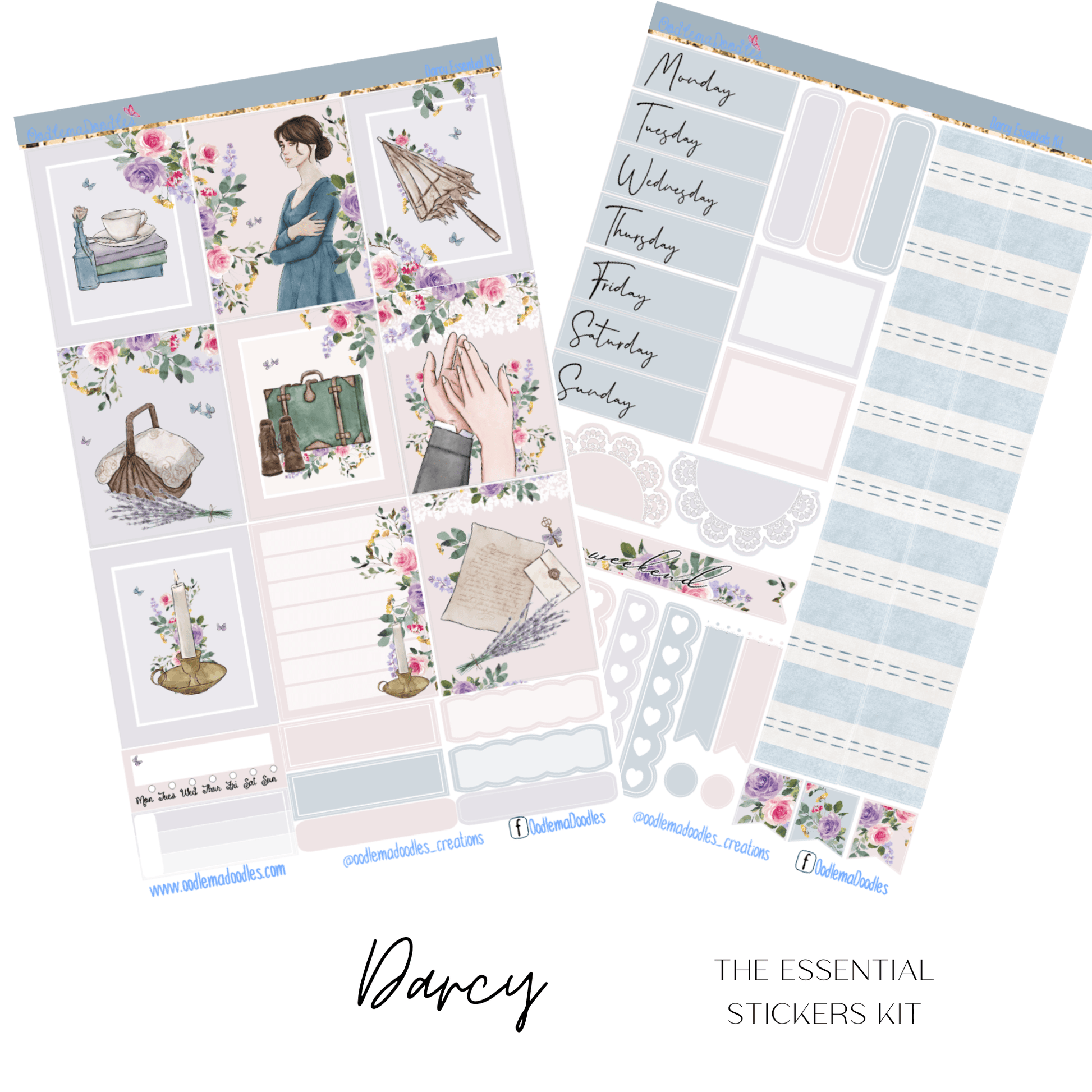 Darcy Essential Planner Sticker Kit - oodlemadoodles