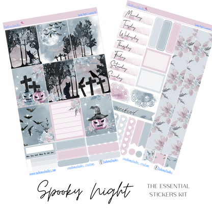 Spooky Night Essential Planner Sticker Kit