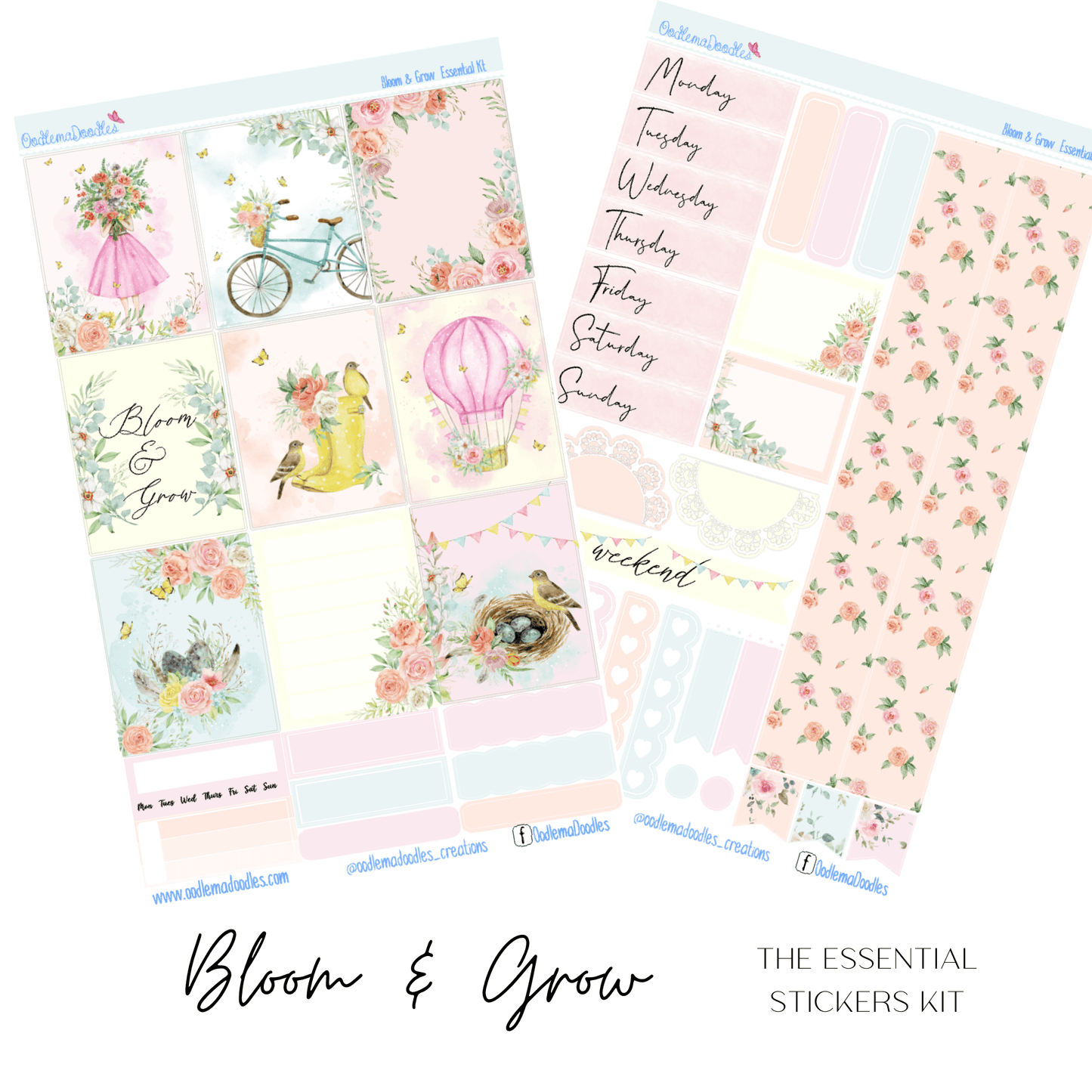 Bloom & Grow Essential Planner Sticker Kit - oodlemadoodles