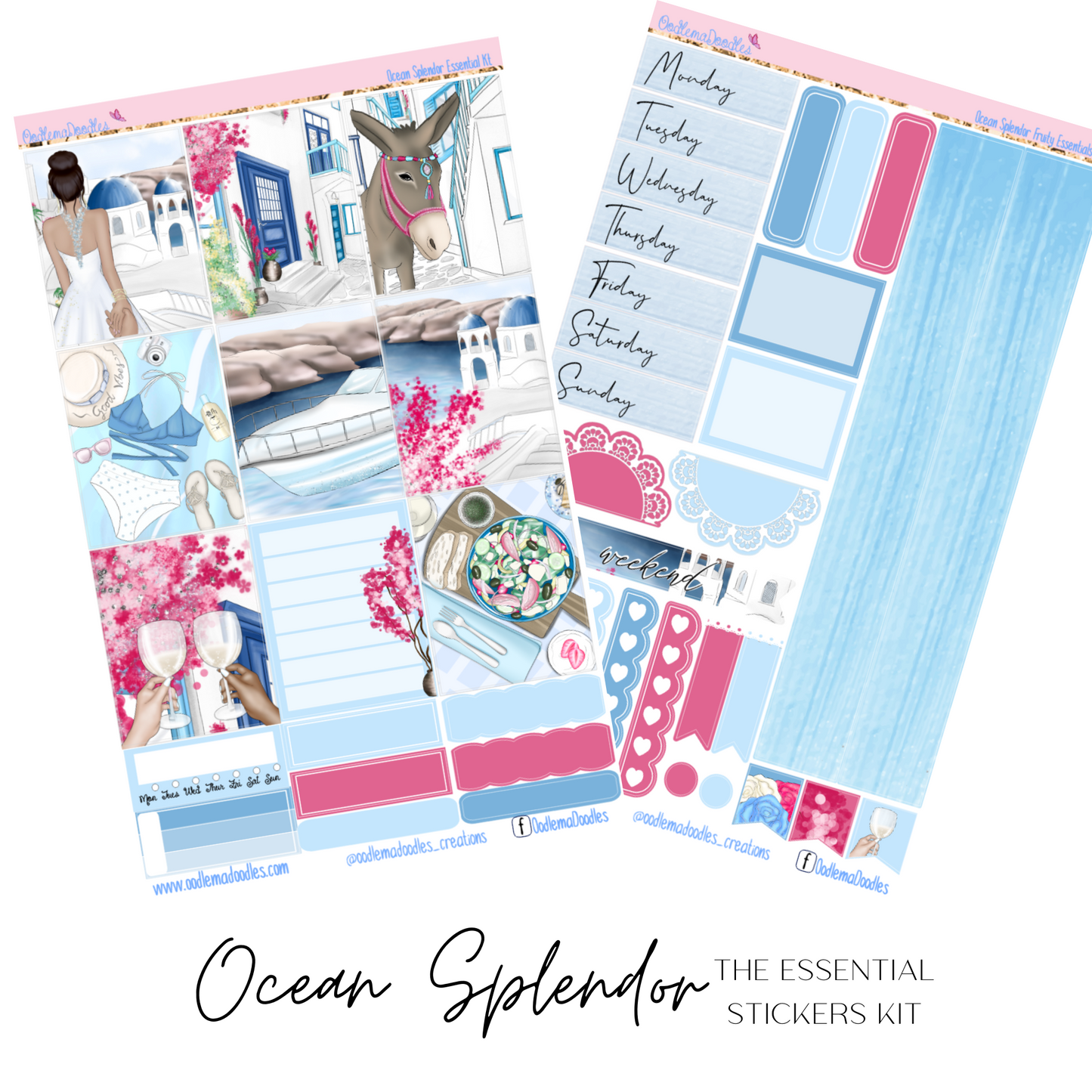 Ocean Splendor Essential Planner Sticker Kit