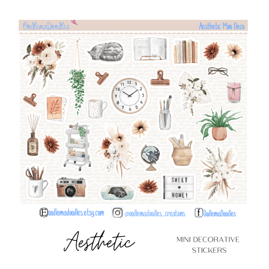 Aesthetic Mini Decorative Stickers - oodlemadoodles