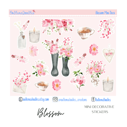 Blossoms Mini Decorative Stickers - oodlemadoodles