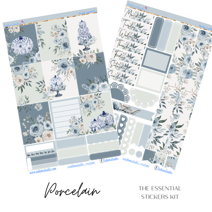 Porcelain Essential Planner Sticker Kit