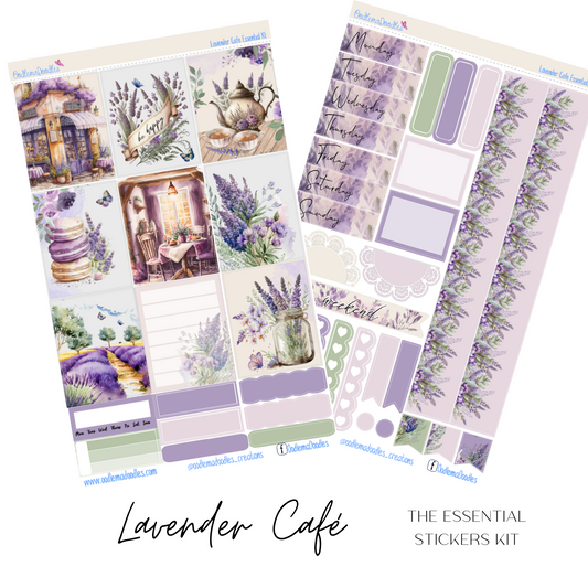 Lavender Cafe Essential Planner Sticker Kit