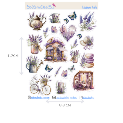 Lavender Cafe Mini Decorative Stickers