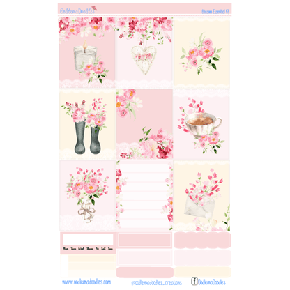 Blossoms Essential Planner Sticker Kit - oodlemadoodles