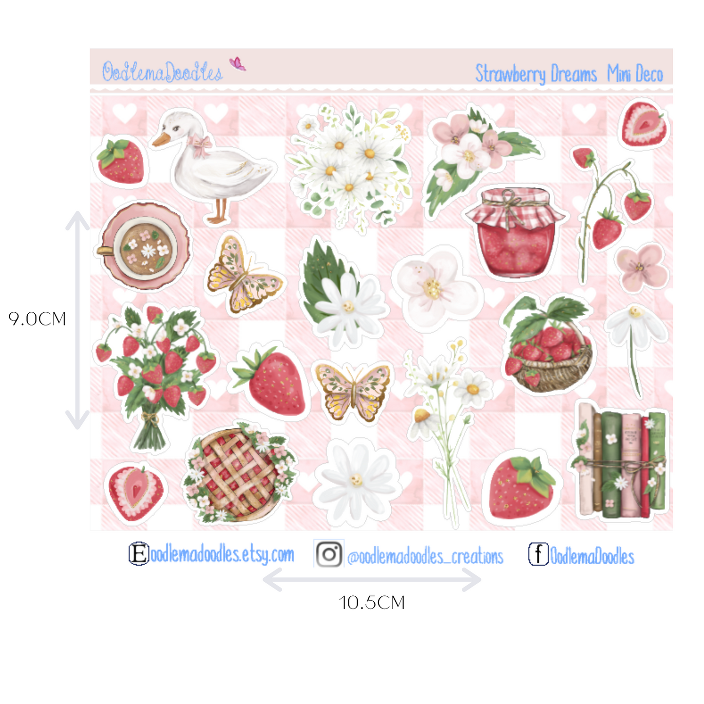 Strawberry Dreams Mini Decorative Stickers