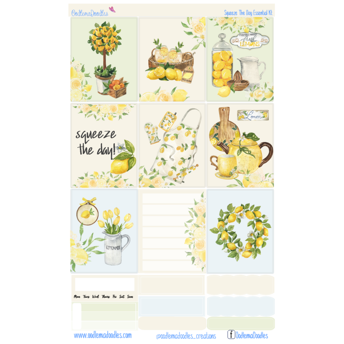Squeeze the Day Essential Planner Sticker Kit