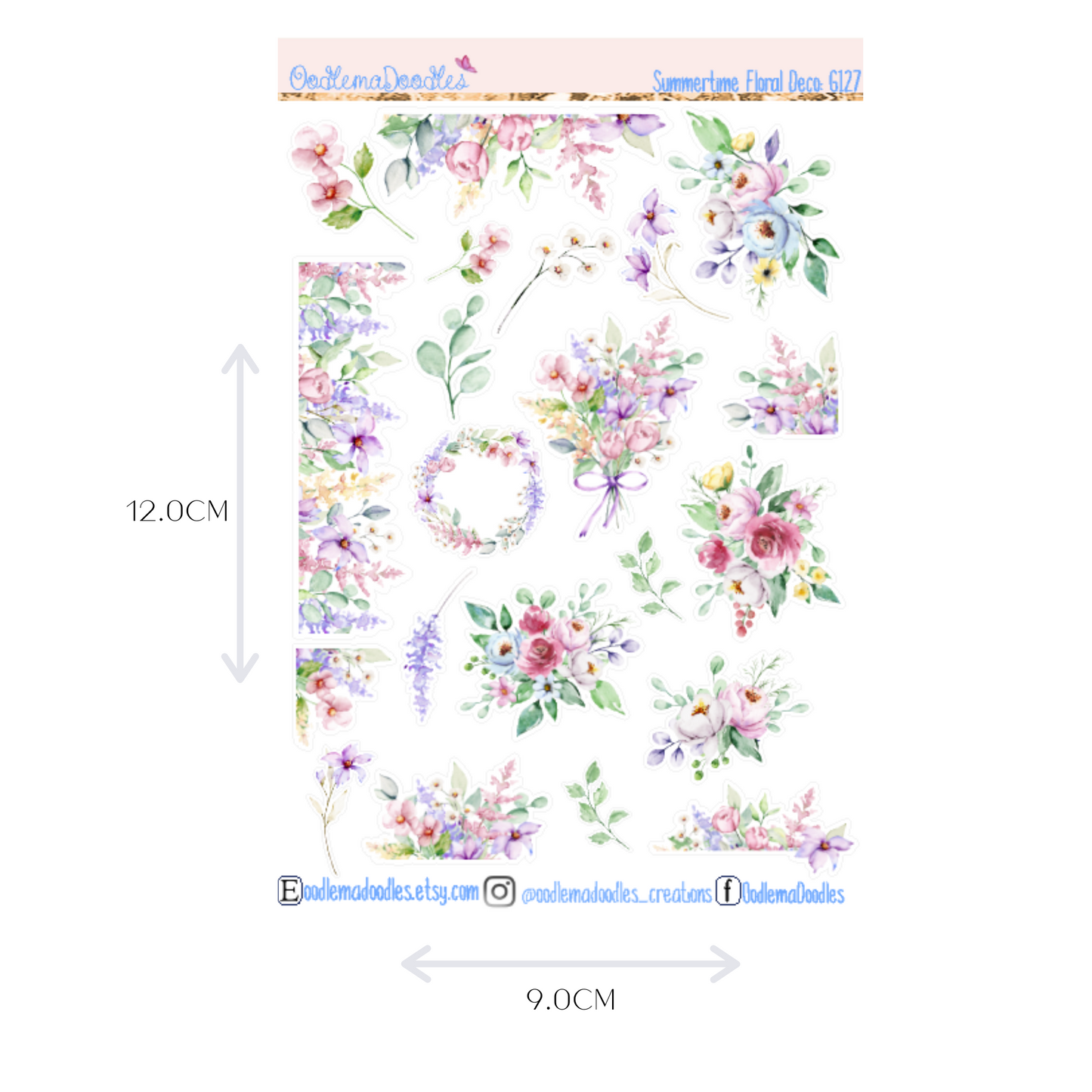 Summertime Floral Decorative Stickers