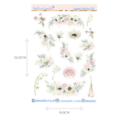 Snowdrop Floral Decorative Stickers