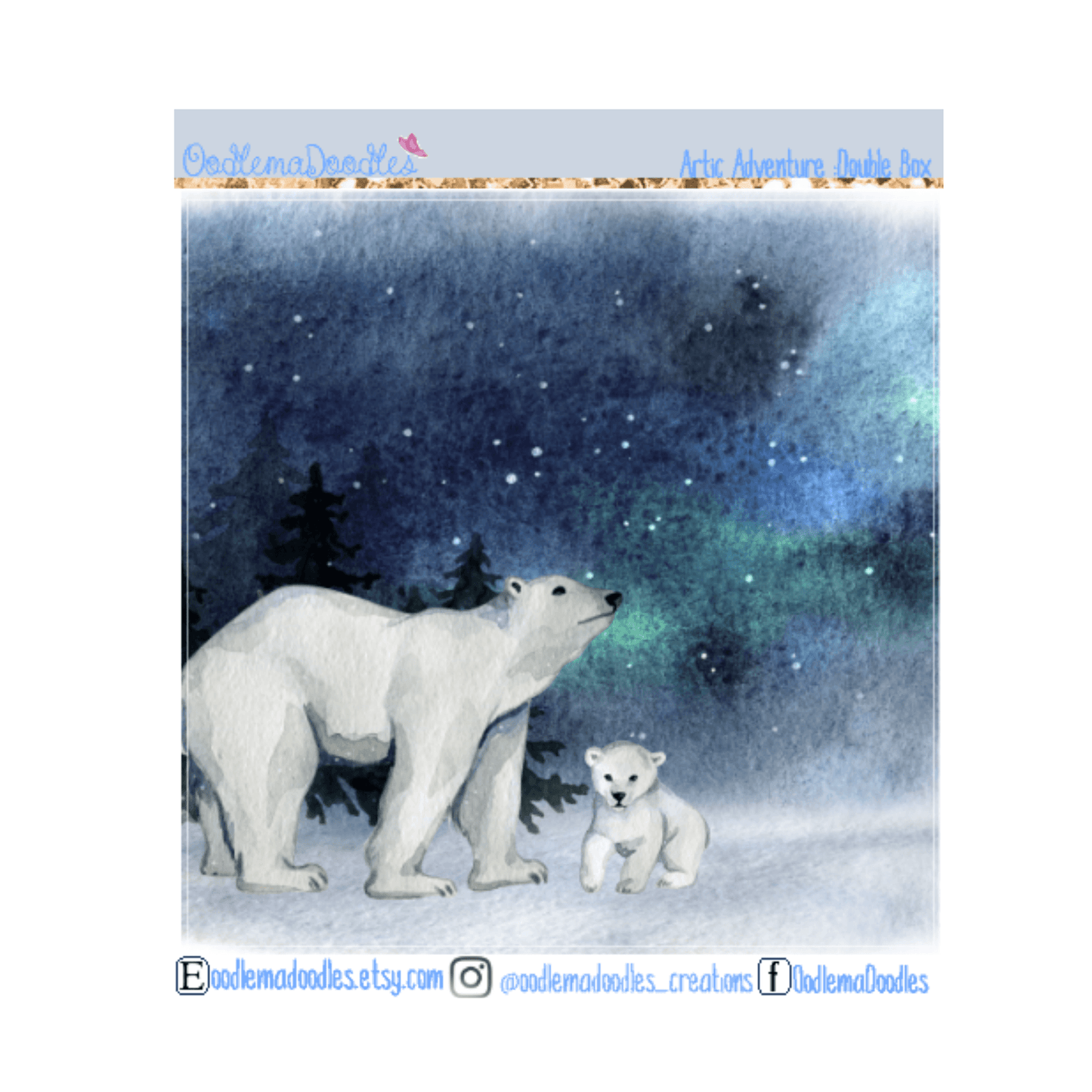 Arctic Adventure Decorative Double Box Sticker - oodlemadoodles