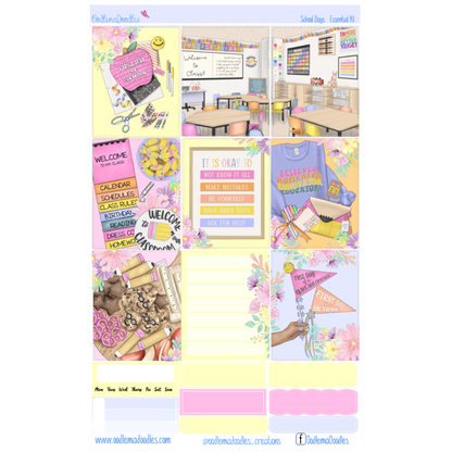 School Days Essential Planner Sticker Kit