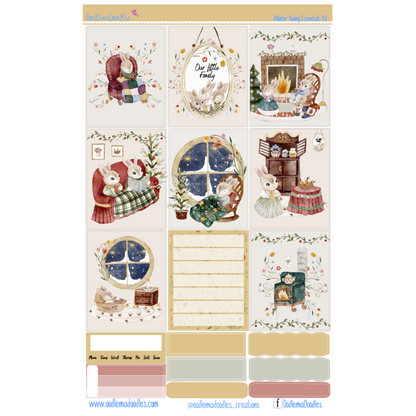 Winter Bunny Essential Planner Sticker Kit