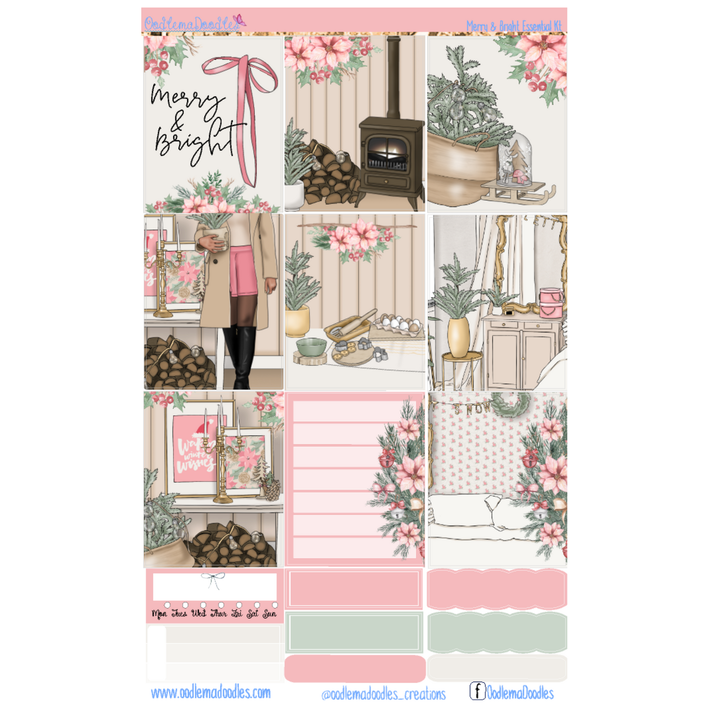 Merry and Bright Essential Planner Sticker Kit