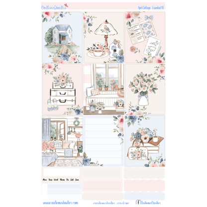 April Cottage Essential Planner Sticker Kit - oodlemadoodles