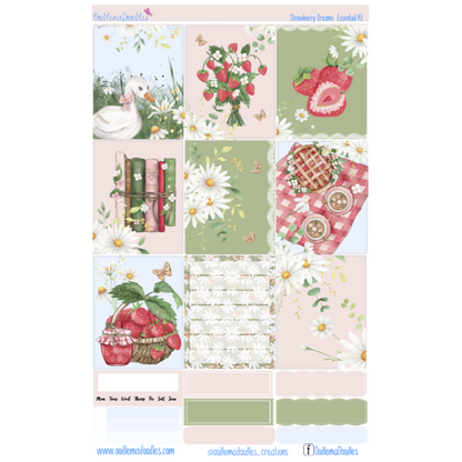 Strawberry Dreams Essential Planner Sticker Kit