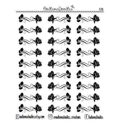 Rose Flourish Foiled V3 Stickers