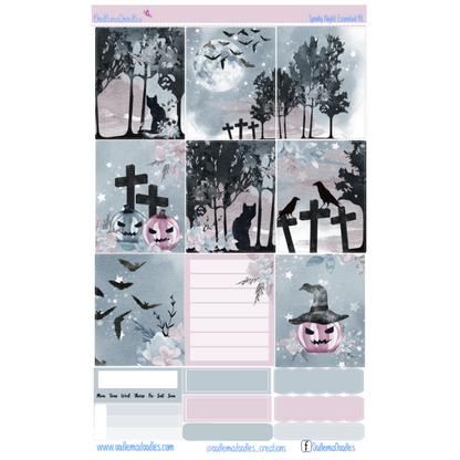 Spooky Night Essential Planner Sticker Kit