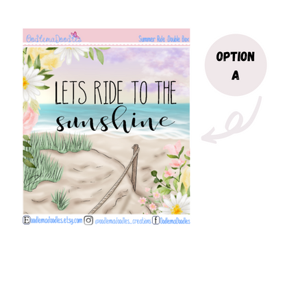 Summer Ride Decorative Double Box Sticker