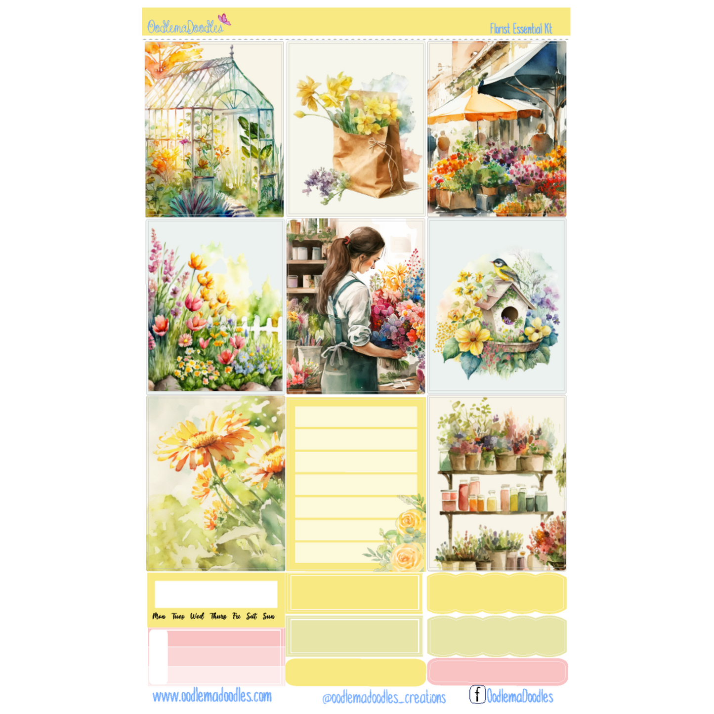 Florist Essential Planner Sticker Kit