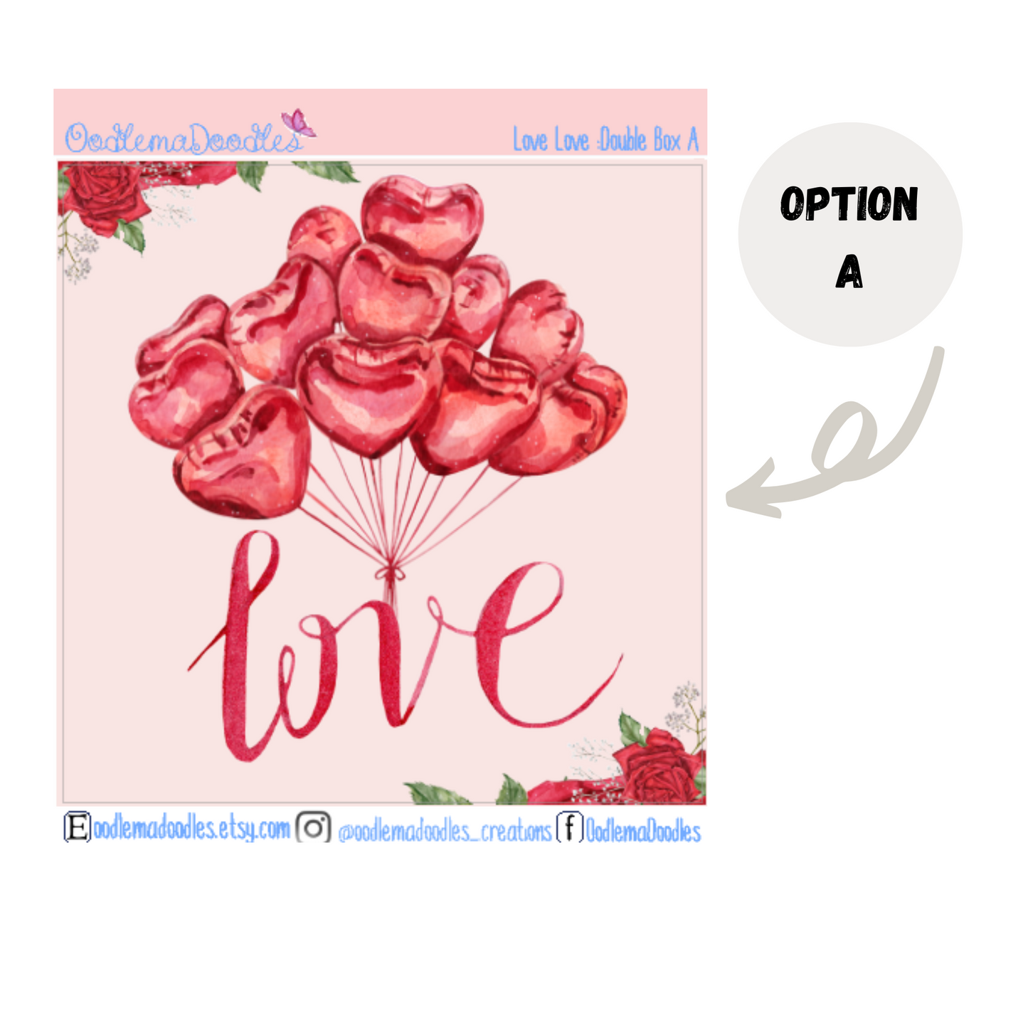 Love Love Decorative Double Box Sticker