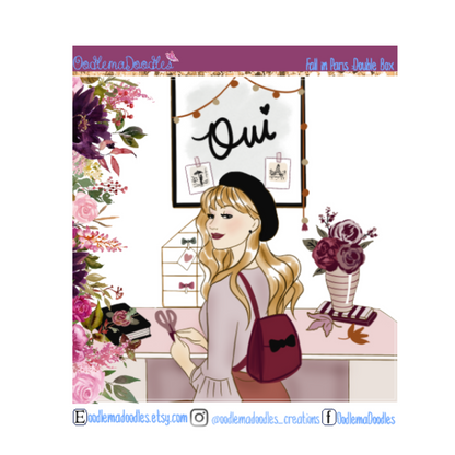 Fall in Paris Decorative Double Box Sticker