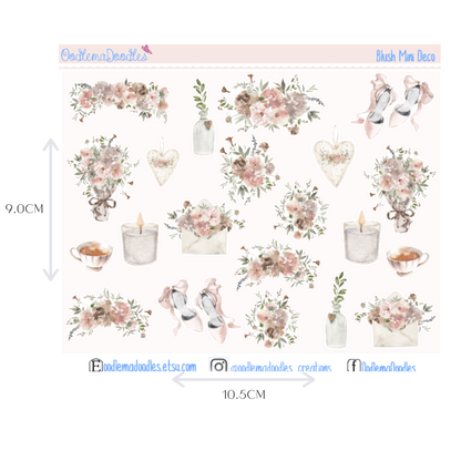 Blush Mini Decorative Stickers - oodlemadoodles