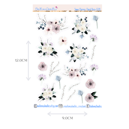 Snow Flurries Floral Decorative Stickers