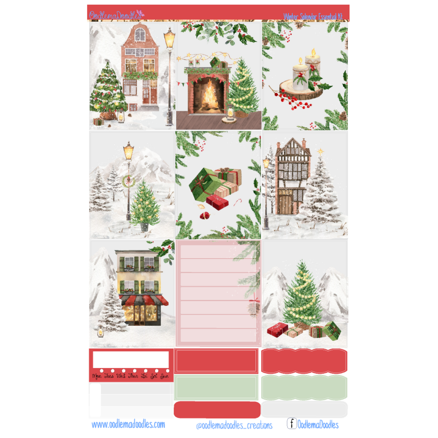 Winter Splendor Essential Planner Sticker Kit