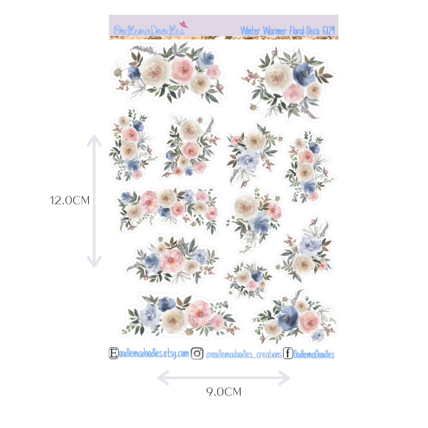 Winter Warmer Floral Decorative Stickers