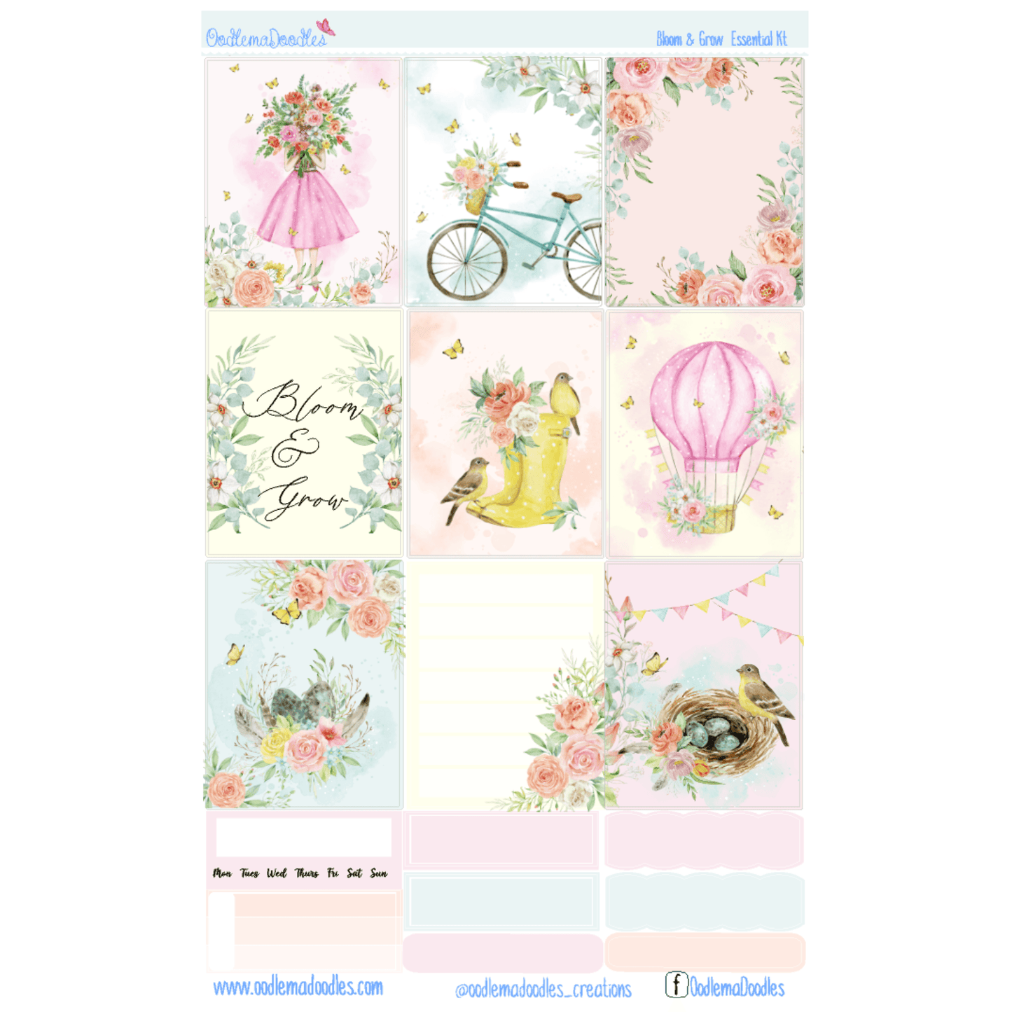 Bloom & Grow Essential Planner Sticker Kit - oodlemadoodles